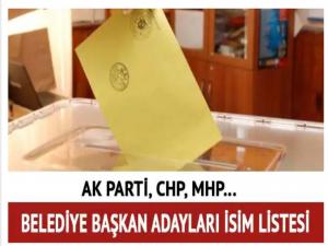 Belediye başkan adayları 2019 son dakika AK Parti, CHP, MHP belediye başkan adayları isim listesi açıklandı.