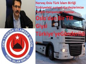 Oslo Türk İslam Birliği Suriyeli Sığınmacılar için Giysi yardımı yardımı gönderdiler.
