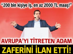 Yunanistan'da (SYRIZA) lideri zaferini ilan etti