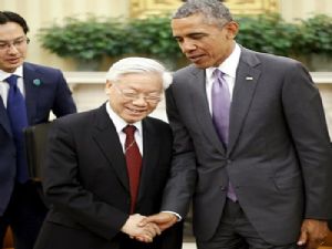 ABD Başkanı Barack Obama, Vietnam Komünist Partisi Genel Sekreteri Nguyen Phu Trong ile Beyaz Saray'da görüştü